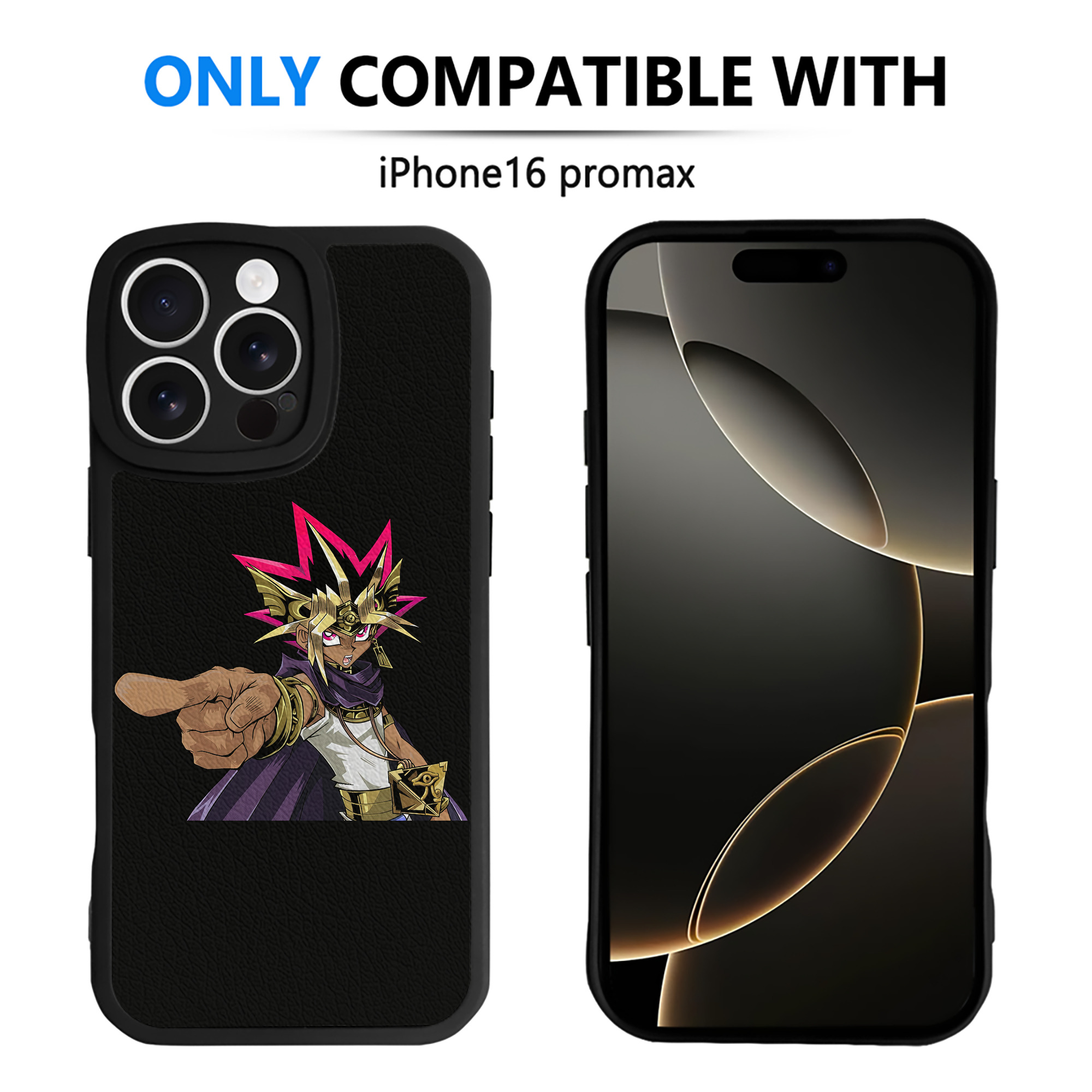 （画像用） 遊☆戯☆王 Yu-Gi-Oh! 【iPhone 16シリーズ対応】シリコンスマホケース（レザー調） 材質：シリコン